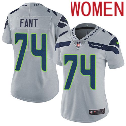 Women Seattle Seahawks #74 George Fant Nike Gray Vapor Limited NFL Jersey